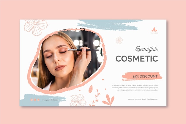 Vecteur gratuit modèle de bannière horizontale cosmétique