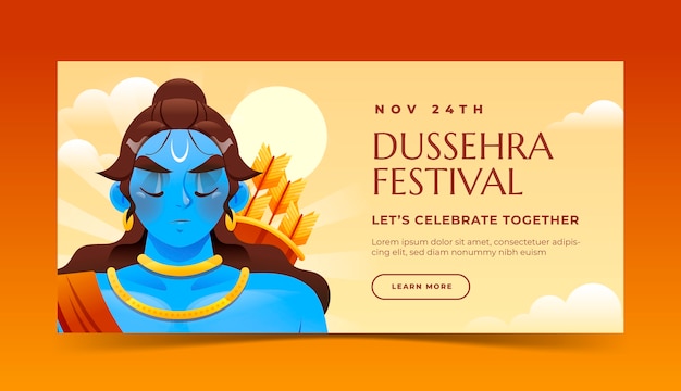 Modèle De Bannière Horizontale Pour La Célébration Du Festival De Dussehra