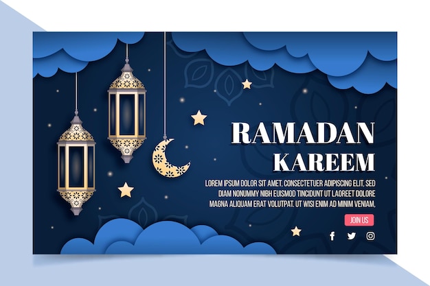 Modèle De Bannière Horizontale Ramadan