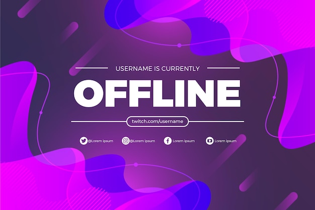 Vecteur gratuit modèle de bannière hors ligne twitch