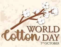 Vecteur gratuit modèle de bannière de la journée mondiale du coton