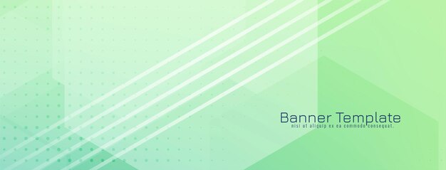 Modèle de bannière moderne à design géométrique vert doux