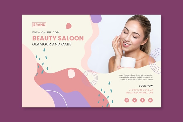 Vecteur gratuit modèle de bannière de salon de beauté