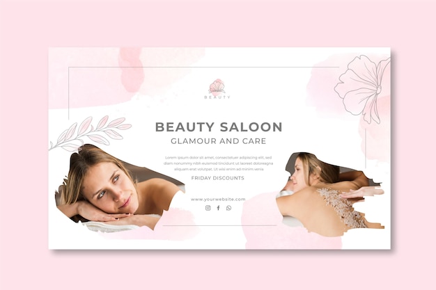 Vecteur gratuit modèle de bannière de salon de beauté