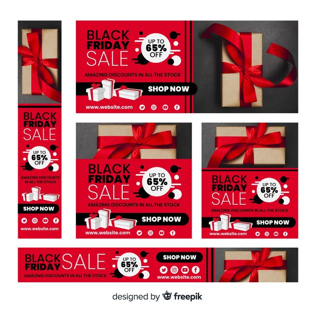 Modèle de bannière de site Web vendredi noir