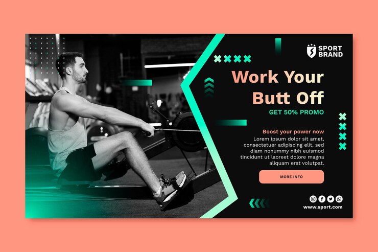 Vecteur gratuit modèle de bannière de sport dégradé