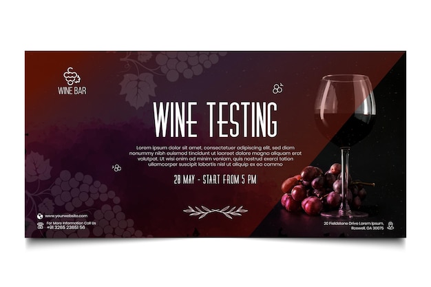 Modèle De Bannière De Test De Vin