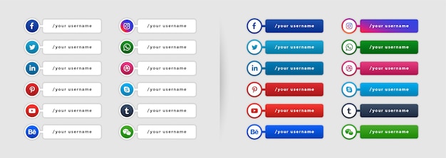 Vecteur gratuit modèle de bannière de tiers inférieur de médias sociaux populaires