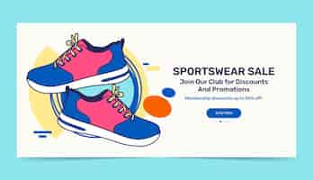 Vecteur gratuit modèle de bannière de vente de club de sport