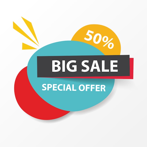 Modèle de bannière de vente de shopping coloré