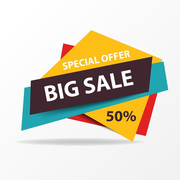 Modèle de bannière de vente de shopping coloré