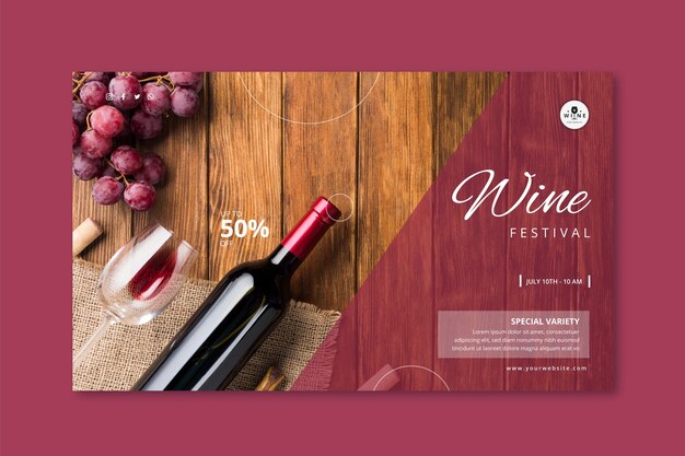 Vecteur gratuit modèle de bannière de vin