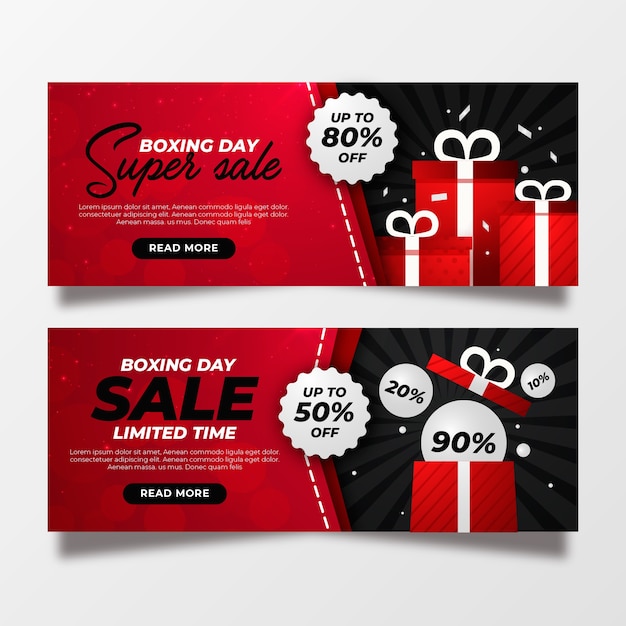 Vecteur gratuit modèle de bannières design design boxing day sale