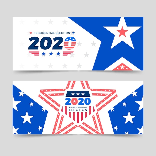 Vecteur gratuit modèle de bannières de l'élection présidentielle américaine 2020