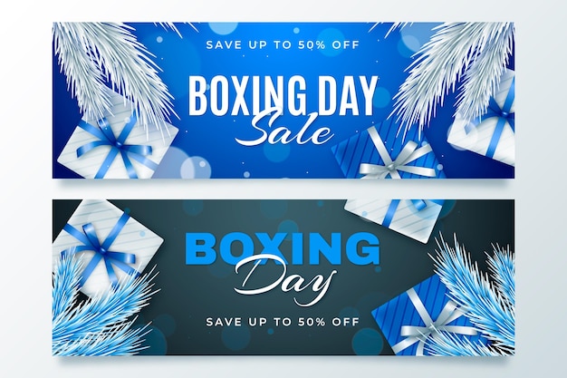 Modèle De Bannières De Vente Réaliste Boxe Day