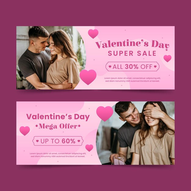 Modèle De Bannières De Vente Saint Valentin