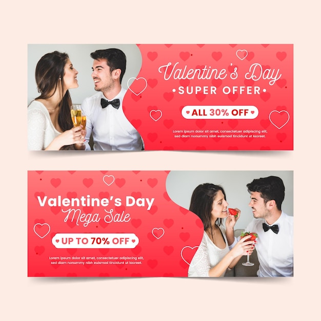 Modèle De Bannières De Vente Saint Valentin