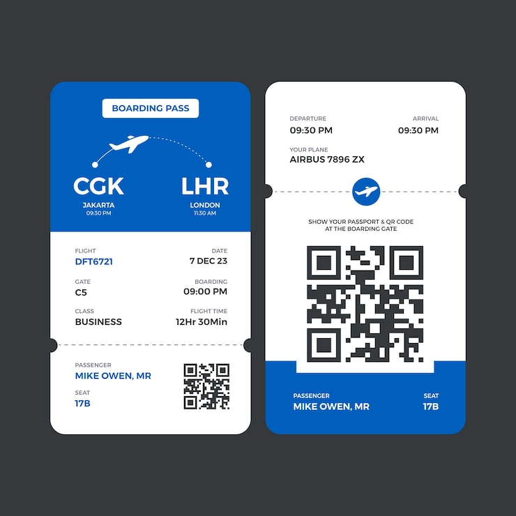Vecteur gratuit modèle de billet en ligne de conception plate