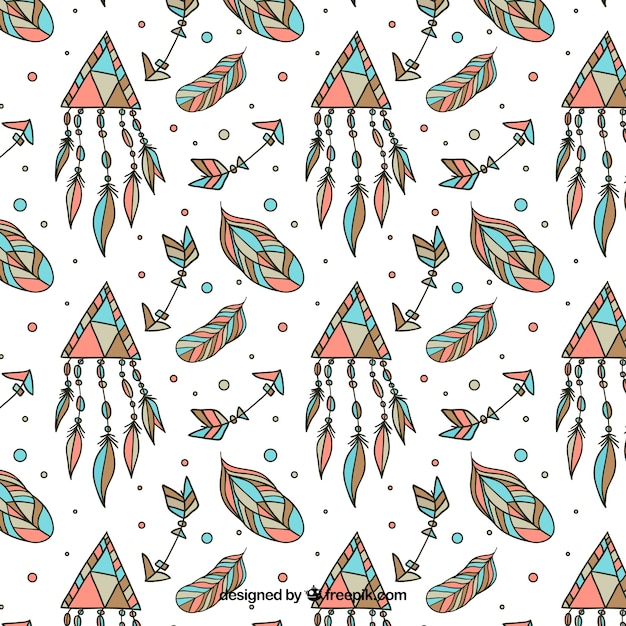 Modèle de Boho avec des plumes