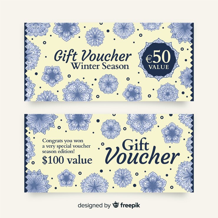 Vecteur gratuit modèle de bon cadeau dessiné main moderne