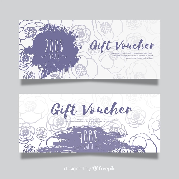 Vecteur gratuit modèle de bon cadeau avec un style moderne