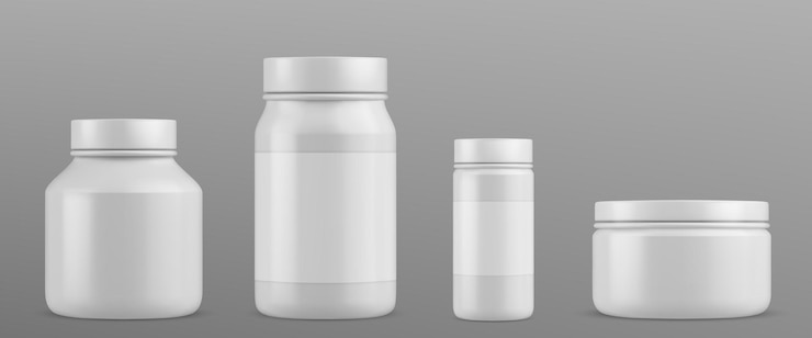 Vecteur gratuit modèle de bouteille en plastique pour pilules et suppléments