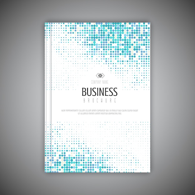 Vecteur gratuit modèle de brochure d'affaires avec conception de points de demi-teintes