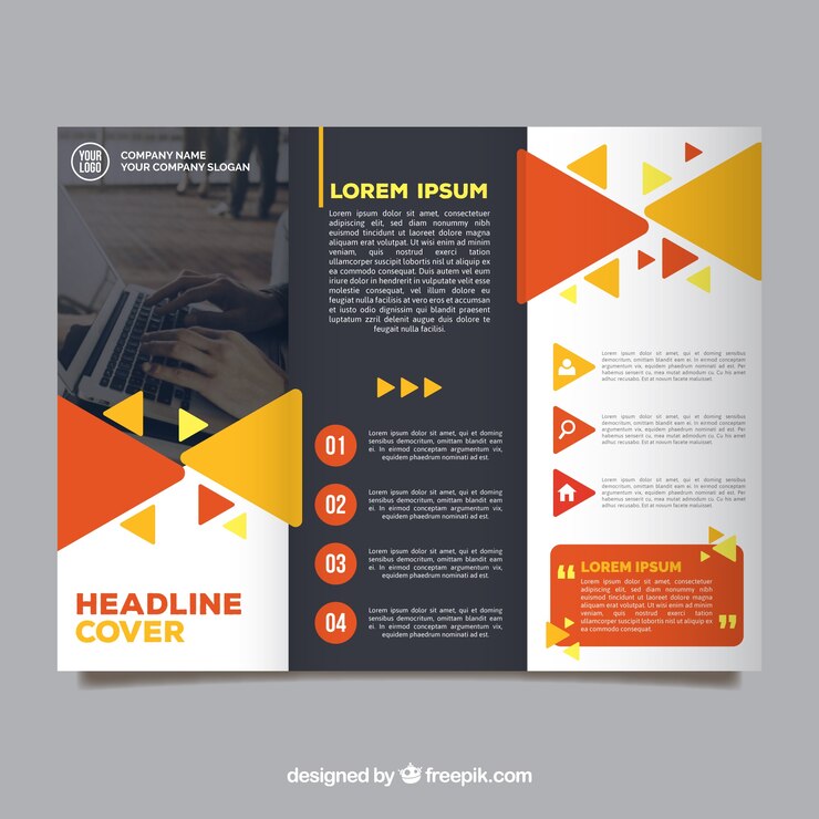 Vecteur gratuit modèle de brochure d&#39;affaires trifold coloré