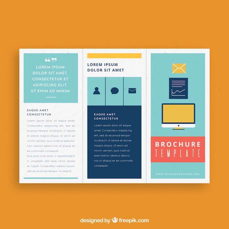 Vecteur gratuit modèle de brochure d'affaires trifold moderne