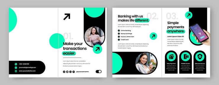Vecteur gratuit modèle de brochure bancaire et financière