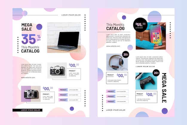 Modèle de brochure de catalogue de produits dégradé