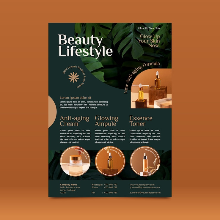 Vecteur gratuit modèle de brochure de catalogue de produits dégradé