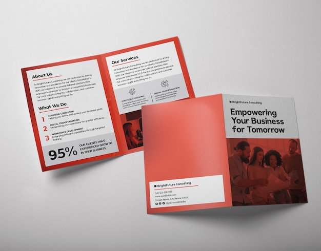 Modèle de brochure à double pli d'entreprise