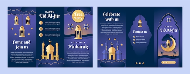 Modèle de brochure eid al-fitr de style papier