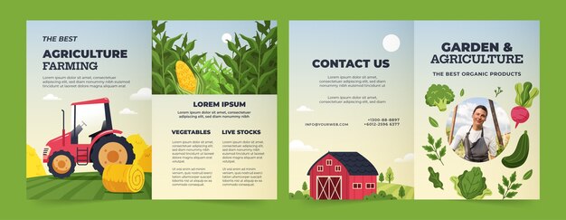Modèle de brochure d'entreprise agricole plate