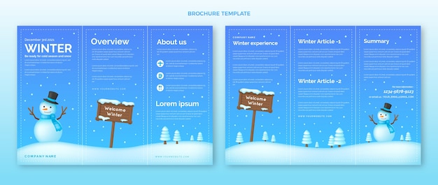 Vecteur gratuit modèle de brochure d'hiver dégradé