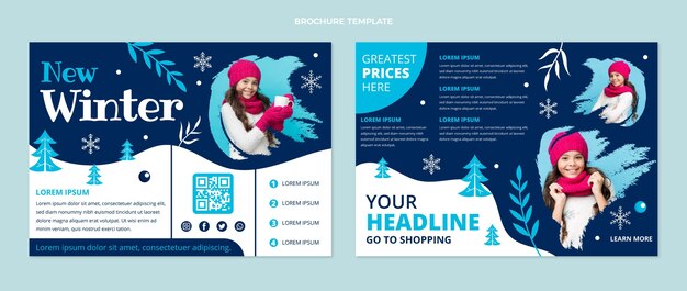 Modèle de brochure d'hiver plat