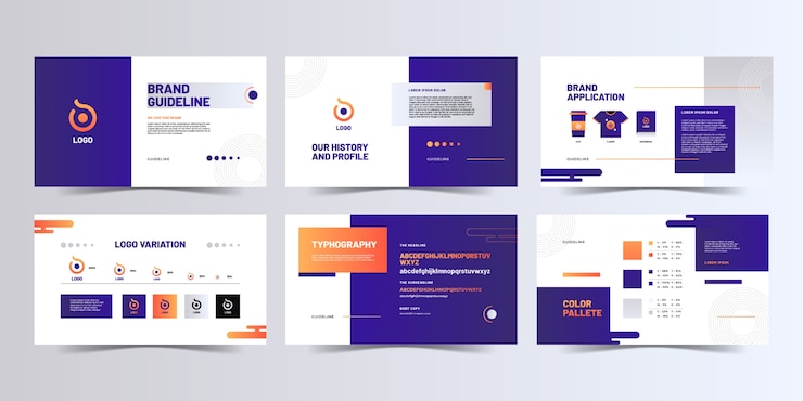 Vecteur gratuit modèle de brochure manuelle de marque dégradé
