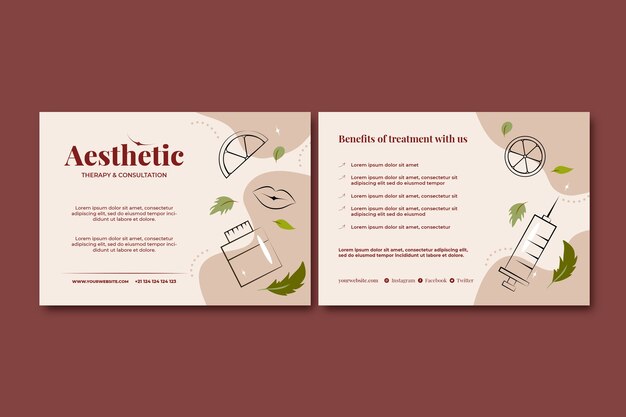 Modèle de brochure de médecine esthétique dessiné à la main