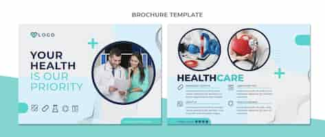 Vecteur gratuit modèle de brochure médicale design plat