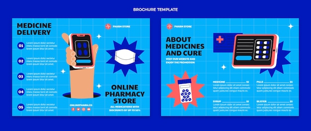 Vecteur gratuit modèle de brochure médicale design plat