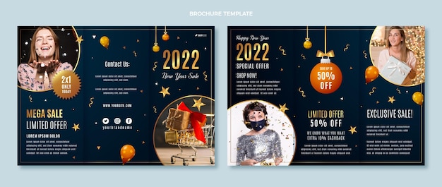 Modèle De Brochure De Nouvel An Dégradé