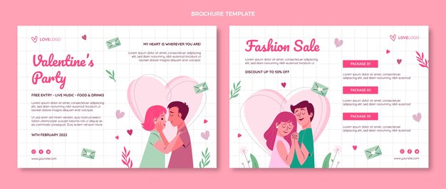 Modèle De Brochure Plat Pour La Saint-valentin