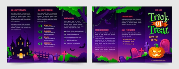 Vecteur gratuit modèle de brochure pour la célébration d'halloween