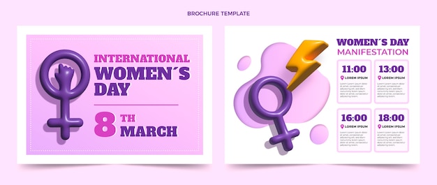 Modèle De Brochure Réaliste De La Journée Internationale De La Femme