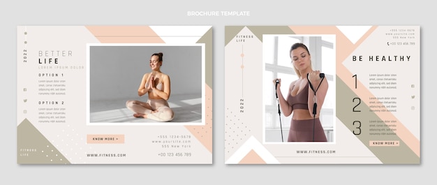 Vecteur gratuit modèle de brochure de remise en forme dessiné à la main