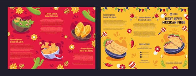 Modèle De Brochure De Restaurant Mexicain Dessiné à La Main