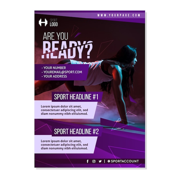 Modèle De Brochure De Sport Avec Photo