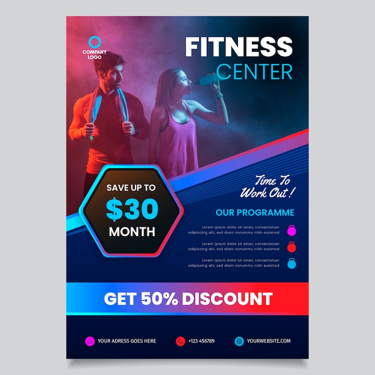 Vecteur gratuit modèle de brochure de sport