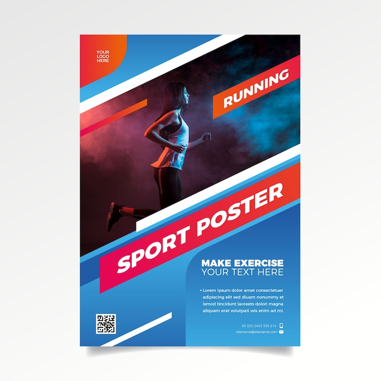 Vecteur gratuit modèle de brochure de sport